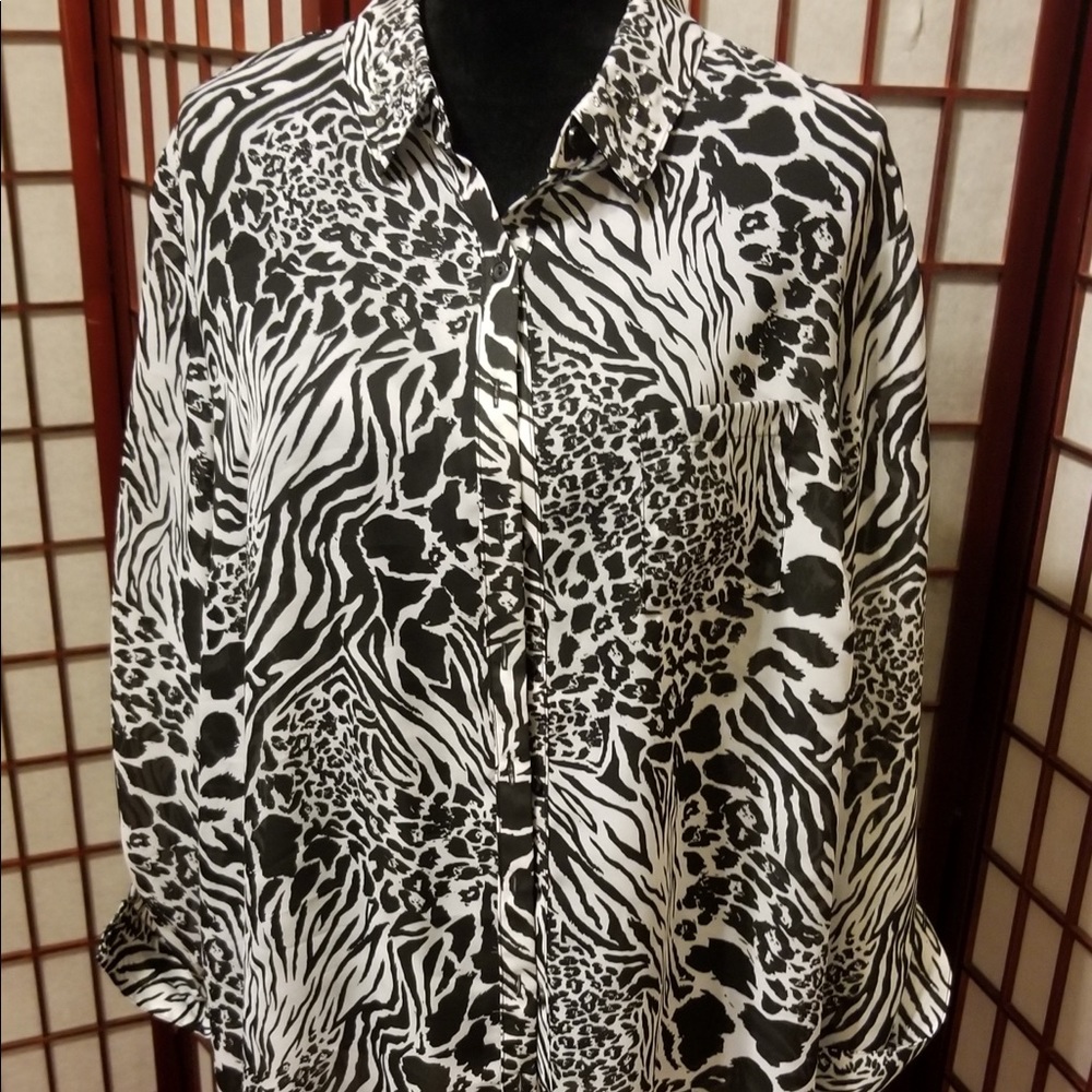 Safari print blouse-B108